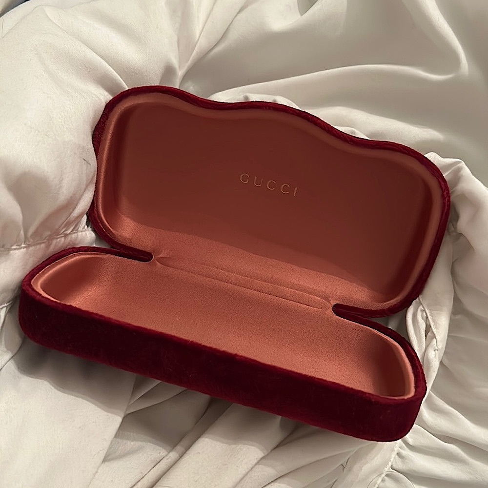 Gucci authentic new burgundy red velvet sunglasses case!